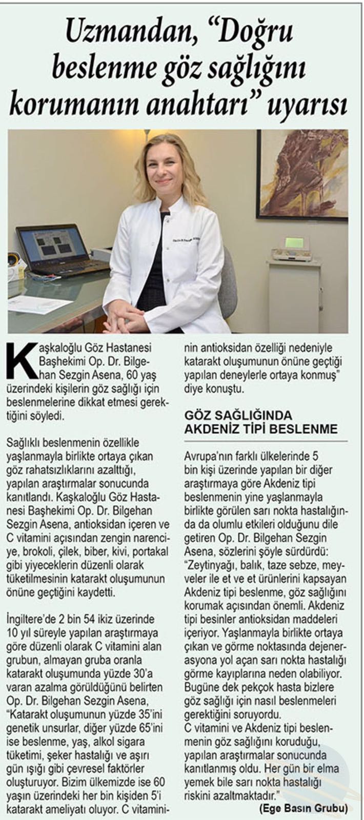 Doğru beslenme ve göz sağlığı