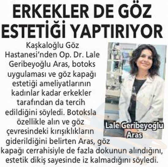 Erkekler de göz estetiği yaptırıyor.