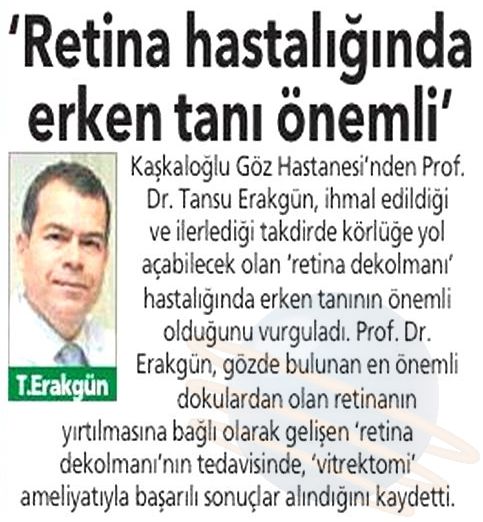 Retina hastalığında erken tanı önemli