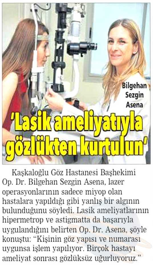 Lasik ameliyatlarıyla gözlüklerden kurtulun