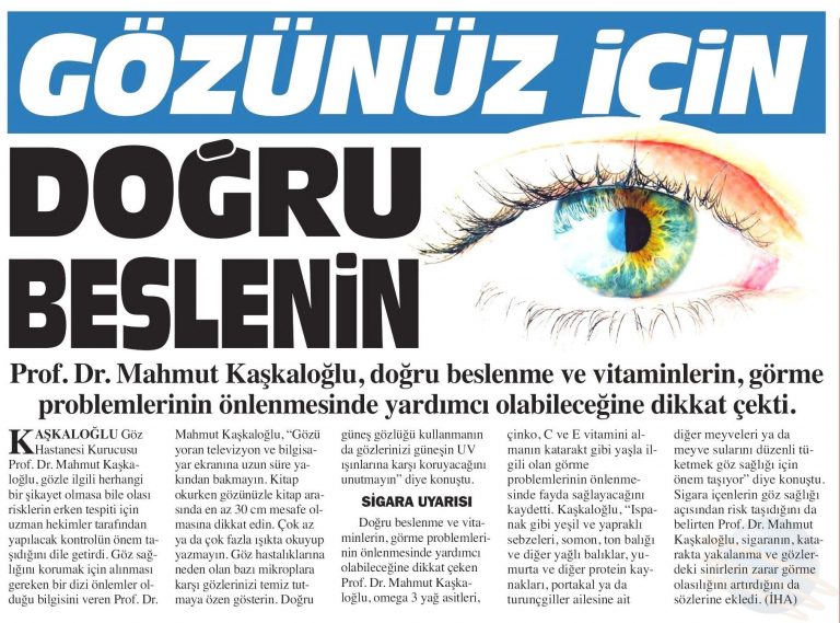 Gözünüz İçin Doğru Beslenin