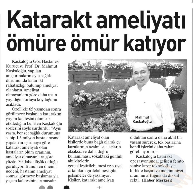 Katarakt Ameliyatı Ömüre Ömür Katıyor