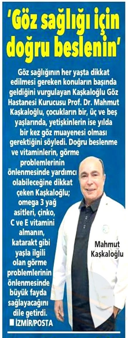 Göz Sağlığı için Doğru Beslenin