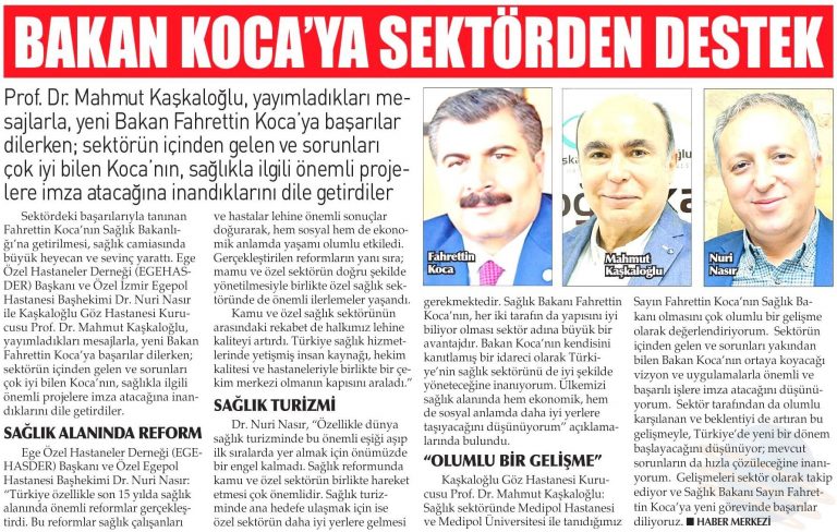 Bakan KOCA’ya Sektörden Destek