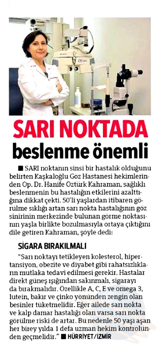 Sarı Noktada Beslenme Önemli