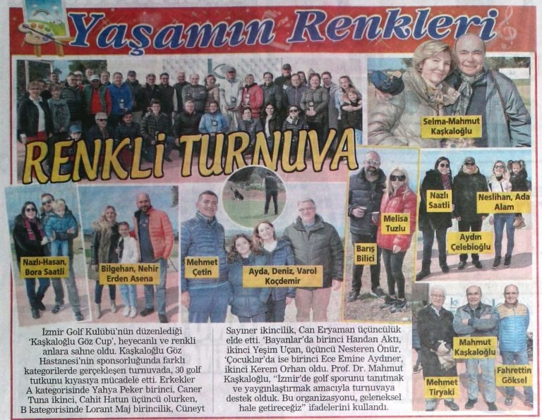 Kaşkaloğlu Göz Golf Turnuvası Posta 26/02/2020