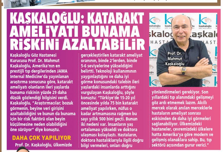 Katarakt ameliyatı Alzheimer risklini azaltıyor