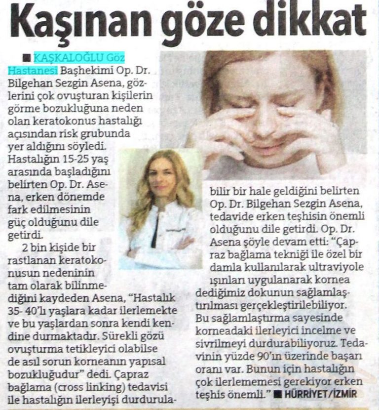 Gözünüzü Sık Kaşıyorsanız Dikkat ! Keratokonus
