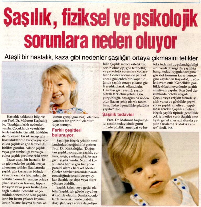 Şaşılık fiziksel ve psikolojik sorunlara neden oluyor