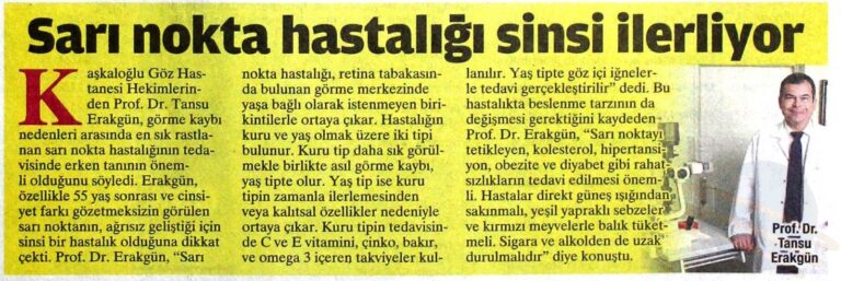 Sarı nokta hastalığı hakkında