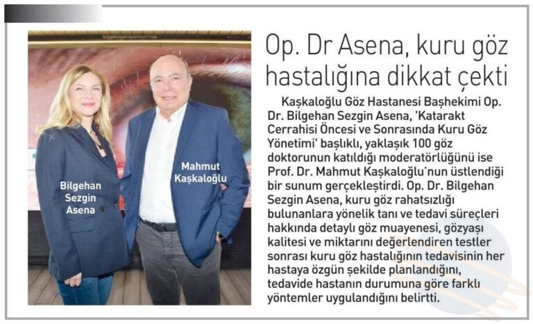 Kuru göz tedavisiyle ilgili gazete haberleri